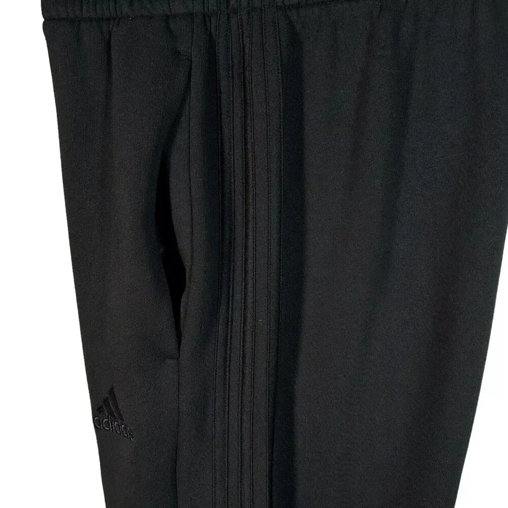 Adidas Men’s Fleece Sweat Pants Size L Tall (33X34)Black Tapered Leg Regular Fit